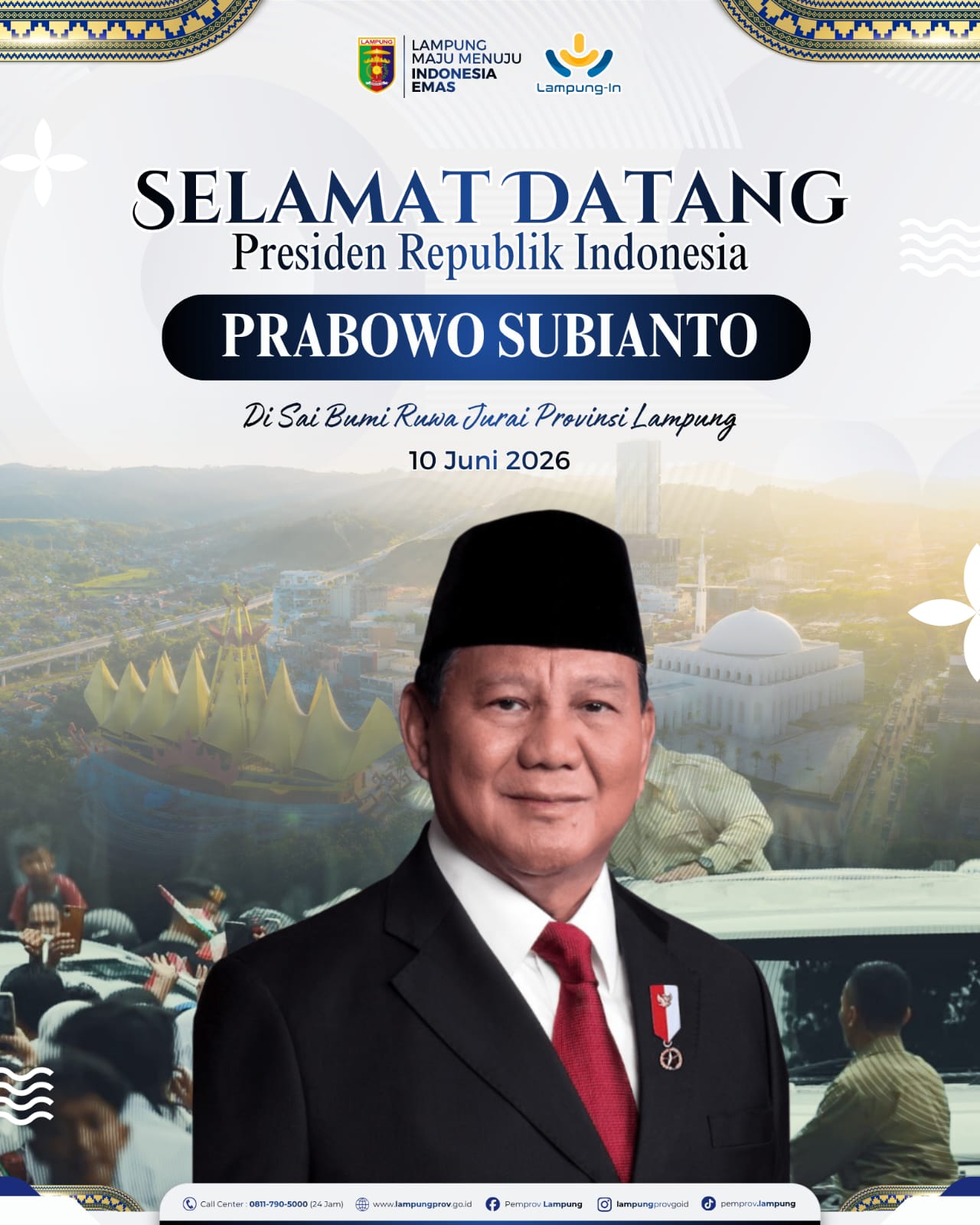 Presiden Republik Indonesia Prabowo Subianto Dijadwalkan Kunjungi Provinsi Lampung